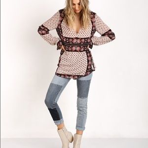 🖤 Free People Delicate Patterned Blouse